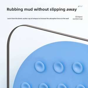 Brosse de bain en silicone moderne pour le dos et les pieds, avec fixation murale à ventouse, durable, 30x30cm - Product Image 4