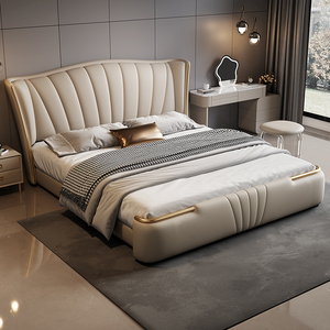 Oferta Especial <span class=keywords><strong>Camas</strong></span> Populares de Cuero Suave Tamaño King, Queen y Doble, Juego de <span class=keywords><strong>Muebles</strong></span> de Lujo Modernos para Dormitorio, Hogar y Hotel - Product Image 2