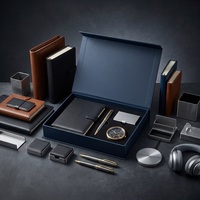 M02 Luxus-Geschenkset: Premium-Ledernotizbuch, Stift, Geschäftsportfolio & Schreibtischzubehör für Unternehmensbranding