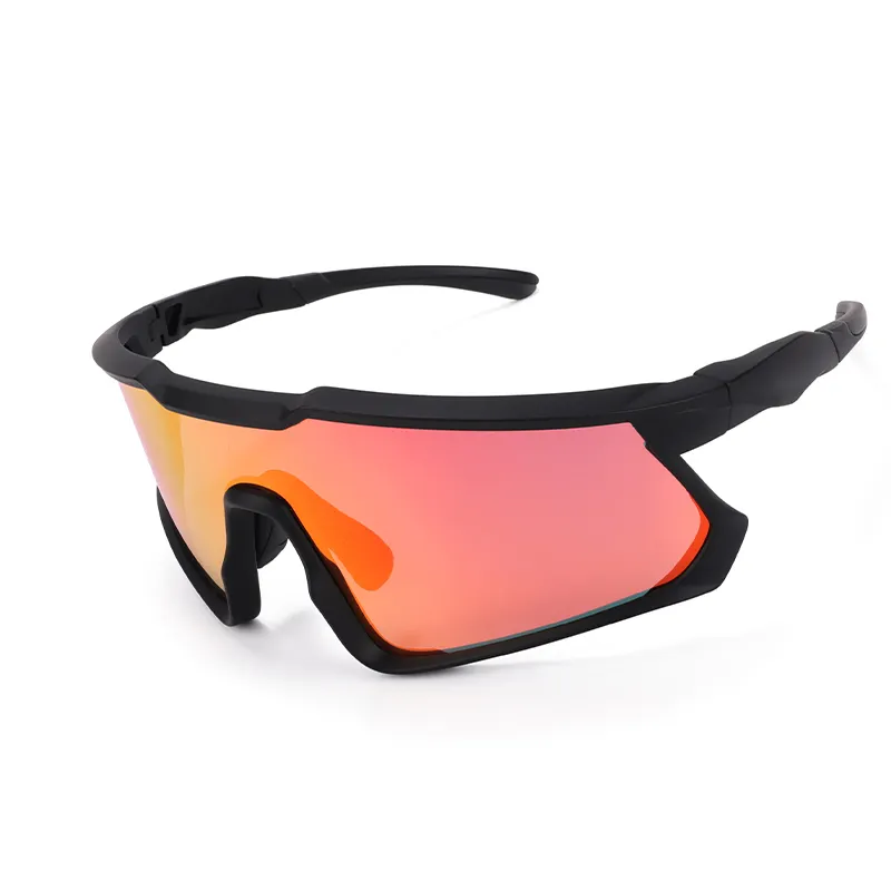 Gafas de sol deportivas de marca con logotipo personalizado 2024 para hombres y mujeres, gafas de ciclismo polarizadas al por mayor con protección UV en azul, rojo y rosa