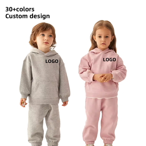 Vente en gros Pull à manches longues couleur vierge personnalisé à la mode Ensemble pantalons de survêtement et sweat à capuche pour filles contes d'enfants - Product Image 1