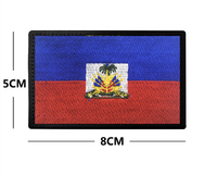 Écussons de drapeau d'Haïti de haute qualité en gros Écusson brodé Crochet et boucle d'attache d'applique pour la décoration