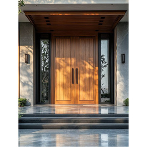<span class=keywords><strong>Porta</strong></span> d'Ingresso Pivotante Contemporanea in Legno Massello <span class=keywords><strong>con</strong></span> Luci Laterali, Finestra Superiore e Guarnizione Resistente alle Intemperie - Product Image 5