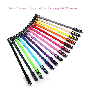 Ayarlanabilir ayrılıkçı evcil kedi Perros katı yaka kimlik yaka naylon yumuşak tanımlama renkli Kitty yavru köpek kolye - Product Image 2