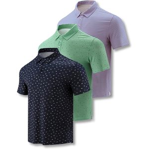 Mens Golf Polo Shirt 3-Pack Performance Dry Fit Moisture Wicking Short Sleeve Active Sport Shirts for Men - Product Image 1