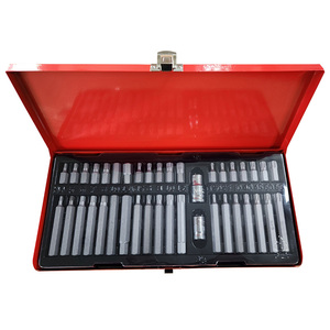 Ensemble de 40 embouts de puissance SC24301D S2 1/2 po/3/8 po, embouts hexagonaux <span class=keywords><strong>Torx</strong></span> spline en acier, boîte en acier, comprend un jeu de douilles à chocs en acier au carbone Crv - Product Image 1