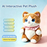 Jouet pour chat en peluche intelligent rechargeable avec haut-parleur intégré, microphone, commande vocale, animal en peluche intelligent, compagnon pour enfants