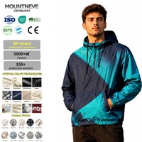 Anorak léger et coupe-vent pour homme avec capuche réactive à la lumière, demi-zip, poche kangourou, poignets élastiques, ourlet à cordon de serrage, personnalisable OEM