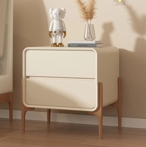 Mesa auxiliar minimalista moderna de madera maciza para dormitorio Mesita de noche simple para apartamento en casa - Product Image 1