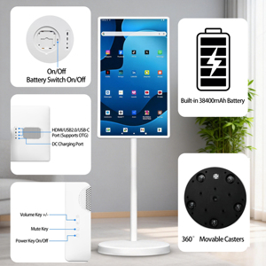 Nouvelle Télévision Mobile Intelligente Populaire 22 32 Pouces Écran Tactile Moniteur Android 13.0 Écrans Numériques Intelligents LCD Téléviseur Portable avec Roues - Product Image 2