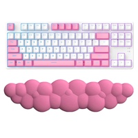 Reposamuñecas Ergonómico de Cuero PU y Espuma Viscoelástica con Forma de Nube, Personalizable con Logotipo, para Teclado y Ratón, Ideal para Juegos