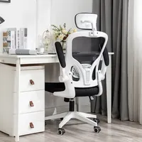 Silla giratoria de oficina para el personal, sillón giratorio de lujo con espalda alta, color blanco, ergonómico, ejecutiva, con malla completa