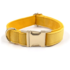 Kalung anjing beludru lembut kerah pribadi mewah Paling Laris 2025 dengan jimat yang dapat diatur kalung persediaan hewan peliharaan tahan lama pola Solid - Product Image 4