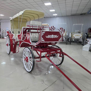Carruaje eléctrico para visitas turísticas, carruaje real para bodas, carruaje rojo para visitas turísticas tirado por caballos en venta - Product Image 1