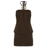 Robe mini moulante sexy sans bretelles avec anneau décoratif style halter pour l'été – Personnalisation OEM prise en charge