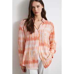 Chemise boutonnée en popeline à imprimé orange pour femme Vero Moda, style bohème, à porter au quotidien - Product Image 3
