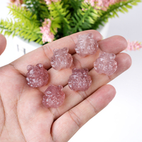 Vente en gros de pierres précieuses en vrac cristal fraise quartz bracelet à breloques design breloques sculpture renard pour bracelet fabrication de bijoux DIY