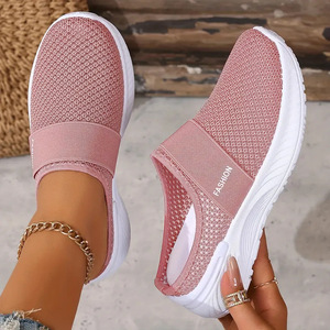 Mules à talons hauts pour femmes Jin Shiyuan, livraison directe transfrontalière, grandes tailles, décontractées, respirantes, <span class=keywords><strong>en</strong></span> maille, à enfiler, légères, été - Product Image 1