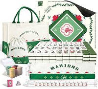 Sac de rangement pour jetons de Mahjong américain en acrylique avec tapis, personnalisable OEM, gravé, durable, design classique