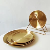 Assiette à dîner de haute qualité réutilisable en acier inoxydable 304 Plat rond plat Assiette à fruits et légumes Assiette à salade Assiette de restaurant pour barbecue
