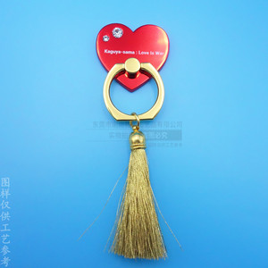 Electroplated Metal Phone Holder Red Heart Shape Adhesive Zinc Alloy Desktop Stand <b>Rotating</b> Ring Buckle With Rhinestone - Product Image 2