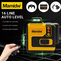 Niveau laser 16 lignes Mamidw, haute précision, ligne verte, mini niveau portable, faisceau vert horizontal et vertical