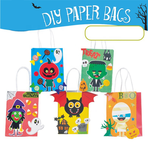 Bolsas de Papel para Halloween, Bolsas de Dulces para Halloween, Bolsas de Regalo para Fiestas de Halloween con Asas Retorcidas - Product Image 6