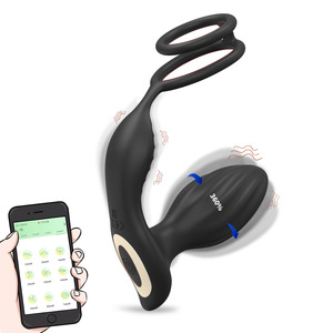 Nuevo Vibrador Anal con Control Remoto por Aplicación, Diseño de Doble Anillo, Rotación y Estimulación de Próstata, con Anillos Penianos, Venta al Por Mayor - Product Image 1