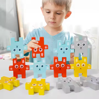 Jouets d'empilage en bois pour enfants, lapin, entraînement à l'équilibre, jouets créatifs parent-enfant, construction amusante, vente directe des fabricants