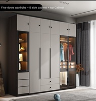 Armoire-penderie sur mesure moderne de luxe en acier, convertible et réglable, avec combinaison de tissus, pour chambre à coucher, hôtel et rangement de vêtements