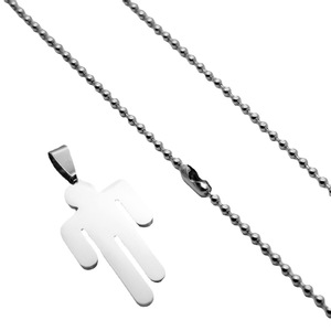 Moda de acero inoxidable grabable en blanco persona forma colgante collar Billie eilish collar - Product Image 4