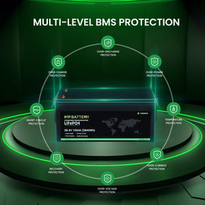 Batteria agli ioni di litio 38.4V 36V 100ah LiFePO4 batteria con Smart BMS per Golf cart moto sedia a rotelle barche RVs Ebike - Product Image 3