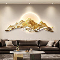 Peintures décoratives en gros pour salons avec des lumières LED en forme de montagne luxueuses et élégantes.