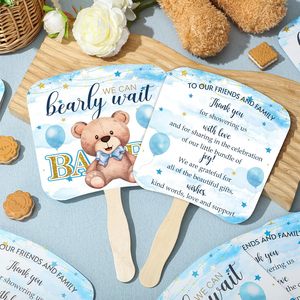 Una piccola farfalla sul tema ventole manico in legno ventaglio A mano A doppia faccia per gli ospiti festa bomboniere forniture Baby Shower bomboniere - Product Image 4