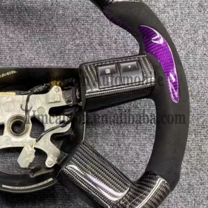 Volante de agarre Alcantara púrpura de fibra de carbono de modelos explosivos para volante de coche Chrysler 300C - Product Image 3