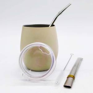 <span class=keywords><strong>Kit</strong></span> de tasse et de Bombilla à Double paroi en acier inoxydable, 8oz, personnalisé, meilleure vente - Product Image 6