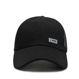 Casquette de baseball en maille de coton de haute qualité OEM, rouge et noire, style camionneur pour adultes, avec logo personnalisé, style sportif, vente en gros - Product Image 3