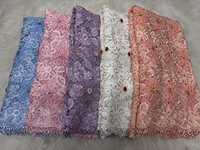 Tissu en dentelle écologique tissé avec des pierres de broderie guipure en diamant et des points ronds de luxe pour robes de filles et de garçons 2025