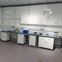 Banc de laboratoire simple en acier de haute qualité avec armoire mobile sur pieds, table de laboratoire anti-corrosion sur mesure