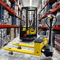 Chariot à palettes semi-électrique 3000 kg en état neuf avec batterie au plomb-acide, pneus polyuréthane tout-terrain - Mechpro