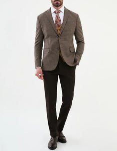 Veste Homme <span class=keywords><strong>Costume</strong></span> hommes costumes veste exquis simple boutonnage Plaid Blazers pour mariage marié loisirs haut de gamme <span class=keywords><strong>Style</strong></span> <span class=keywords><strong>italien</strong></span> - Product Image 6