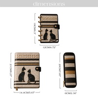 Ensemble cadeau Hongbo Black Cat Budget Planner avec stylo diamant, organiseur d'argent liquide et carnet de suivi des dépenses pour femmes