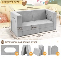 OEM ODM 10 pièces – Canapé de jeu modulaire confortable pour enfants, ensemble de canapé et blocs de jeu souples pour tout-petits, mobilier de salon et de chambre