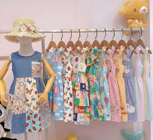 Vestido de Algodón para Niñas, Suave al Tacto, Estilo Casual Holgado para Verano, Envío de Estilos Variados, Surtido Aleatorio, Ropa Cómoda para el Hogar - Product Image 3