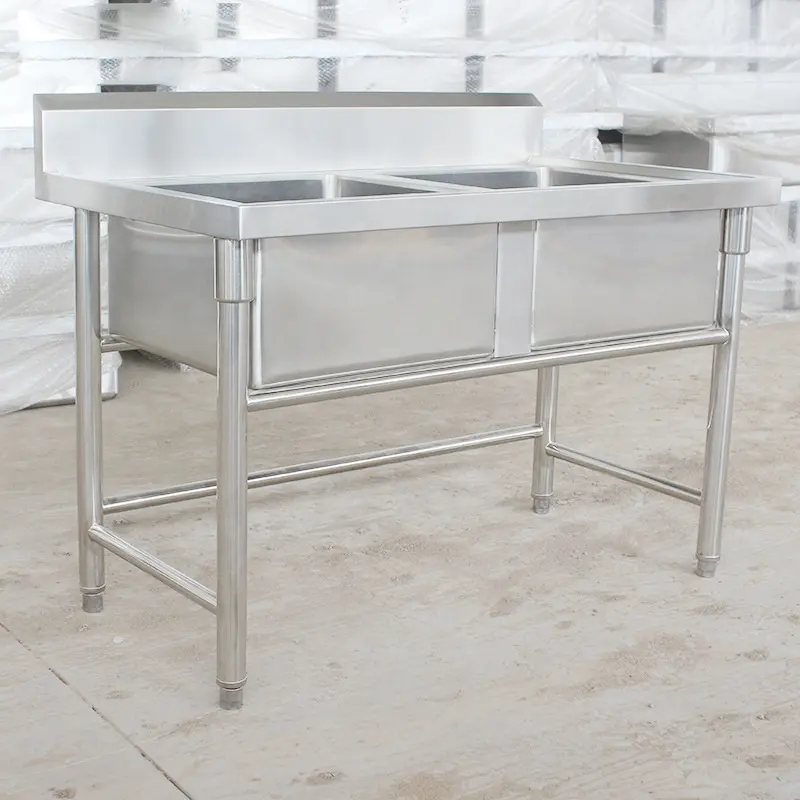 Yeni tasarım 2 In 1 paslanmaz çelik mutfak lavabosu mutfak lavabo paslanmaz çelik çekmece ile