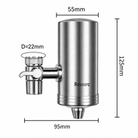 Keran Pemurni Air Revesrc 304 Stainless Steel dengan Karbon Aktif & Keramik, Laju Alir 2L/mnt, Ramah Lingkungan untuk Penggunaan Dapur Rumah Tangga