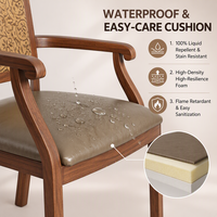 Fauteuil en aluminium imitation bois, chaise de salle à manger commerciale imperméable pour hôtel, maison de retraite, projet de logement pour personnes âgées