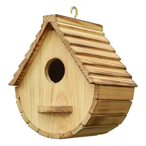 Уличная клетка, натуральная полукруглая деревянная птичья хижина, синяя птица, Кардиналы, вешалка, деревянный птичий домик для улицы