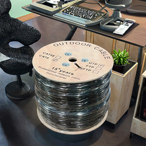 Câble réseau LAN Cat6 305m 1000ft UTP en cuivre pur pour extérieur et intérieur, 23AWG, étanche, simple ou double gaine, directement du fabricant - Product Image 1
