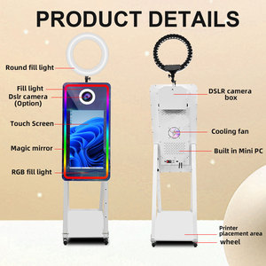 Phong Cách Mới Ngay Lập Tức In Ảnh Gian Hàng Gương Ảnh Tự Sướng 21.5 Inch Màn Hình Cảm Ứng Ma Thuật Gương Photobooth Máy Với Máy In Khay - Product Image 2